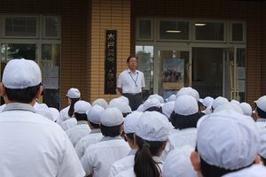 ２学期はじめての全校朝礼