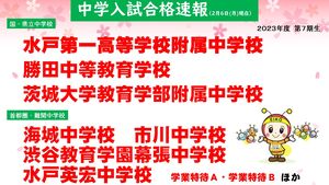 2023年　中学入試合格速報　【合格実績】