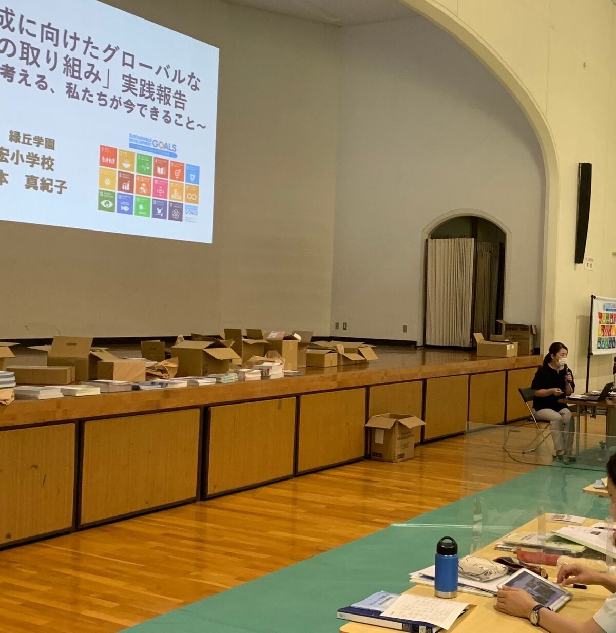 茨城県教育研修センター主催教員向け「令和４年度　持続可能な社会を創る！SDGｓ研修講座」にて、まきこ先生が水戸英宏小学校でのＳＤＧｓの取り組みの実践事例発表を行いました。