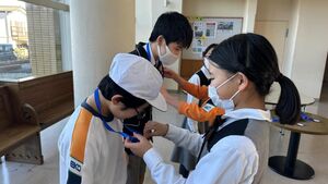 紙飛行機大会表彰式　【児童会活動】