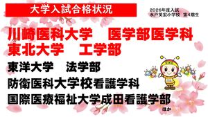 大学入試合格状況　【合格実績】