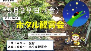 「ホタル観賞会」一般参加募集！　【児童募集】